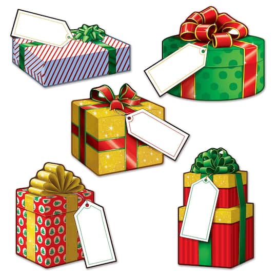 Beistle Christmas Gift Mini Cutouts, 4 Packs of 10